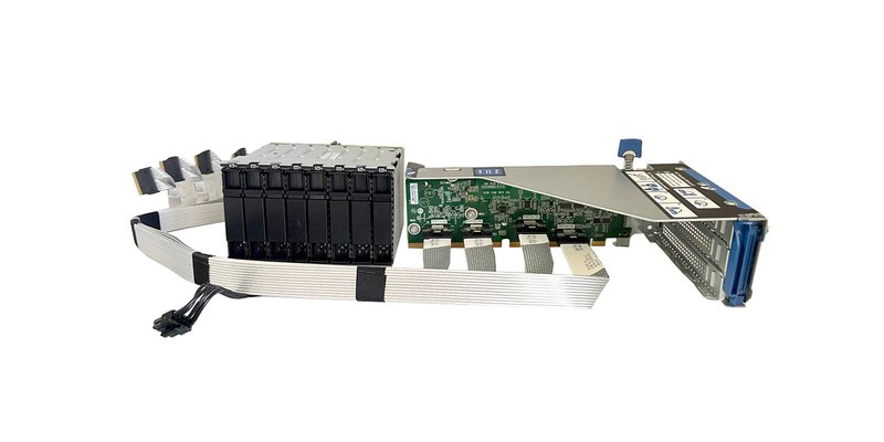 Дисковий кошик для HP DL380 G10 U.2 NVMe 8 bays (PN 872971-001) + Pci riser + Cord Kit (Б/У)